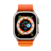 Apple Watch Ultra 智能手表 GPS + 蜂窝款 49毫米 钛金属原色 钛金属表壳橙色高山回环式表带中号MQFJ3CH/A