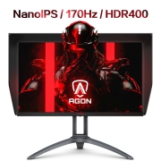 AOC AGON 27英寸 2K高清 Nano IPS HDR400 133%sRGB 170Hz 1ms响应 旋转升降 PS4电竞显示器 AG273QXP/D