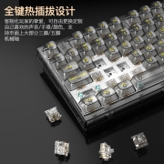 新盟（TECHNOLOGY） X75客制化机械键盘Gasket全透明热插拔凯华水母轴有线RGB游戏 白透【单模版】 盐白轴(45g段落)