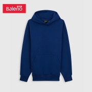 班尼路（Baleno）2022秋季新款男装基础百搭保暖加绒纯色兜连帽卫衣 001A黑色 S
