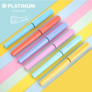 白金（PLATINUM） 钢笔PQ200小流星彩色马卡龙中小学生男女孩初学者书写练字硬笔可换墨囊铱金 湖水蓝 F尖（0.38）