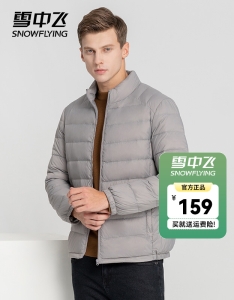 雪中飞2022秋冬新款男士立领轻薄羽绒服休闲短款鸭绒男款保暖外套羽绒服 新火山灰 175