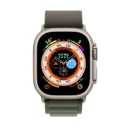 Apple Watch Ultra 智能手表 GPS + 蜂窝款 49毫米 钛金属原色 钛金属表壳绿色高山回环式表带中号MQF83CH/A