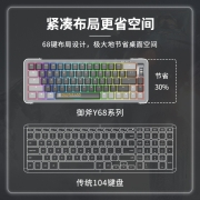 御斧(Royal Axe) Y68三模机械键盘 无线蓝牙 热插拔 游戏办公键盘 68配列 PBT键帽 TTC金粉轴V2 流浪者号