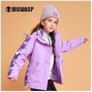 BIG WASP 大黄蜂 童装女童冲锋衣冬季2022新款可拆卸防风外套中大童户外服潮