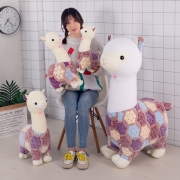 吉娅乔（Ghiaccio）雪花羊驼 创意新款可爱小羊毛绒玩具抖音同款可爱少女心抱枕 40CM