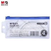 晨光(M&G)文具学生考试绘图套尺 15cm直尺+三角尺*2+量角器 4件套 开学文具ARL96042