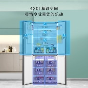 海信 (Hisense)鲜域冰箱430升 十字对开门变频一级能效四开门 风冷无霜电冰箱 超薄嵌入 BCD-430WMK1DPQ
