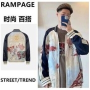 RAMPAGE 新款春秋福神刺绣棒球服男士潮牌夹克外套休闲百搭情侣服