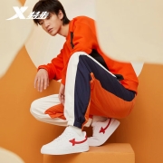特步情侣板鞋潮流经典小白鞋运动鞋881219319851 白红-升级 41码