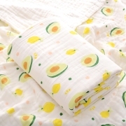 婴儿浴巾纯棉四层纱布140g宝宝用品新生儿童盖毯初生包被 奶牛 70*90cm