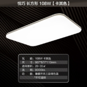 飞利浦led吸顶灯客厅灯简约超薄现代大气吸顶灯 悦巧长方形108w 墙壁三色可调 (卡其色) 9290026445