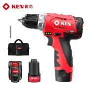 锐奇(KEN) 锂电钻无刷Q12BL-2手电钻充电钻12V双电多功能家用电动螺丝刀起子机打孔五金电动工具套装