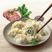 必品阁(bibigo) 水饺有道 荠菜杏鲍菇猪肉饺子720g*2 72只 蒸饺煎饺 锅贴 早餐夜宵烧烤火锅食材(非速冻口感)