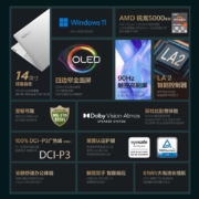 联想（Lenovo） YOGA Pro14s (Yoga Slim 7)14英寸商务学生笔记本电脑 标配|R7-5800U 16G 512G固态 100%色域  2.8K触控屏 Carbon版