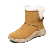 Skechers/斯凯奇冬季新款女子运动休闲保暖加绒中帮靴子144252 栗色 37