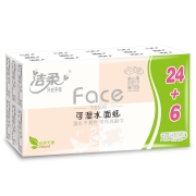 洁柔手帕纸 (C&S)粉Face 加厚4层面巾纸6片*30包 无香（超mini迷你便携 可湿水德国工艺）新老品交替发货