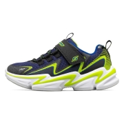 Skechers斯凯奇秋款童鞋男童活力童趣休闲鞋魔术贴大童小童运动鞋403603L BKNV黑色/海军蓝色 36
