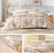双11预售：富安娜家纺出品圣之花 全棉四件套   明眸浅笑 230*229cm