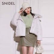 SNIDEL 女士秋冬甜美纯色大翻领抽绳面包羽绒服 SWFC214001