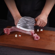 愉家（YUJIA） 愉家锻打切菜刀斩骨刀不锈钢家用切片刀厨师刀厨房刀具锻打斩切刀 圆头锻打斩切刀