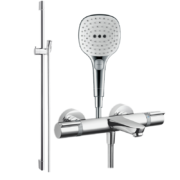 双11预售：hansgrohe 汉斯格雅 飞雨系列 265214+15348+27610 恒温花洒龙头套装 方形