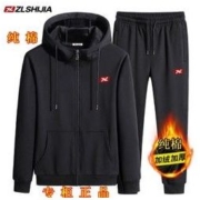 战狼世界纯棉休闲运动套装男士秋冬宽松大码运动服中青年加绒外套
