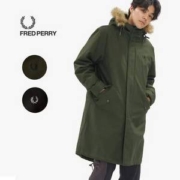 Fred Perry 佛莱德·派瑞 男士中长款鱼尾派克大衣J2570