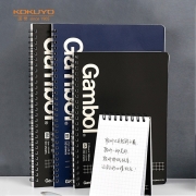 国誉(KOKUYO)A5双螺旋装订本Gambol渡边学生办公笔记本子线圈本 5mm方格 50张 4本黑色 WCN-GTN3553