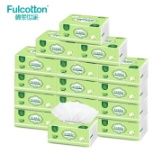 棉柔世家Fulcotton 棉柔巾 婴儿棉柔巾 一次性洗脸巾纯绵抽纸干湿柔巾 100抽*4包/提