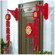 寻年味 2022开年红大门鞭炮户外中国风国潮生肖虎年宫灯乔迁装饰挂件福字