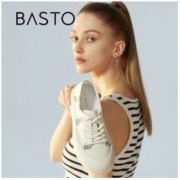 BASTO 百思图 2022秋季新款潮流卡通圆头厚底小白鞋板鞋女休闲鞋A8802CM2