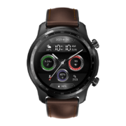 TicWatch ProX 4G版 Esim通话 智能手表 46mm 黑色不锈钢表壳 棕色牛皮表带（血氧、心率）