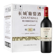 长城 特选6橡木桶解百纳干红葡萄酒 750ml*6瓶 整箱装