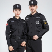 保安工作服夏装短袖套装男长袖物业门卫保安制服春秋黑色作训服装