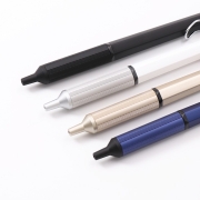 三菱（Uni）按制圆珠笔金属笔握原子笔 低重心办公商务用中油笔 SXN-1003-28 0.28mm 香槟金杆