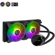 Tt（Thermaltake）飓风S 240 ARGB 一体式CPU水冷散热器 (支持12代1700接口/主板同步/LED水冷头/方形冷排）