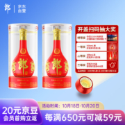郎酒 红花郎十五（15）酱香型白酒 53度 500ml*2瓶 双瓶装（陈酿 高度白酒）
