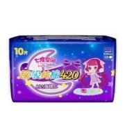 SPACE7 七度空间 加长夜用卫生巾加长夜用纯棉加厚420mm10片姨妈巾正品
