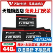TIANNENG BATTERY 天能电池 黑金T3石墨烯电池 48V13AH（四只装）