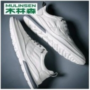 MULINSEN 木林森 小白鞋男透气纯牛皮夏季2022新款韩版潮流鞋子休闲皮鞋男