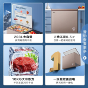 海信 (Hisense) 203升 一级能效家用冰柜 冷藏冷冻转换冷柜 节能省电单门冰箱金色 BD/BC-203NUD钛空金