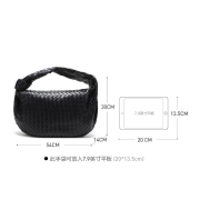 葆蝶家 BOTTEGA VENETA BV 女士黑色皮革编织JODIE手提单肩包 600263 VCPP0 1229