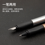 施耐德（Schneider）德国进口钢笔 成人学生用练字套装双笔头钢笔+走珠笔两用签字笔BK600幻影蓝162123