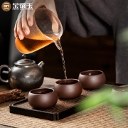 金镶玉 紫砂杯 功夫茶杯套装原矿紫泥主人品茗杯6只装50ml