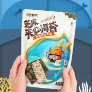 三只松鼠海芝脆休闲零食小吃网红食品 夹心海苔海味即食芝麻 海苔夹心脆36g/袋
