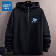 PLUS会员：JEANSWEST 真维斯 男士连帽半拉链卫衣