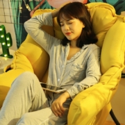 古雷诺斯 懒人椅躺椅子家用单人沙发学生宿舍寝室午休椅子电脑家用阳台休闲折叠躺 N6270-01-黄色(鹿皮绒)