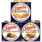 京东特价APP、有券的上：Danisa 皇冠丹麦曲奇 皇冠 丹麦曲奇饼干90g*3 原味+腰果+葡萄干