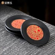 金镶玉 电木茶杯垫茶道 大漆全手工打磨禅意功夫茶具配件隔热垫茶杯托创意茶碟